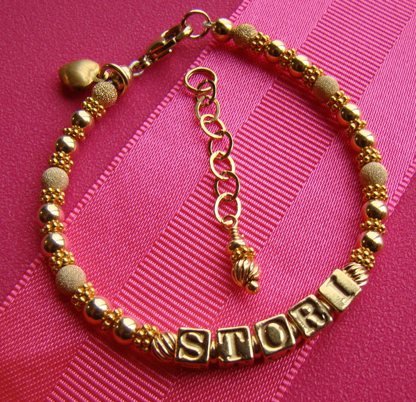 All Gold Filled Personalized Initial Monogram Bracelet
