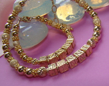 All 14K-20K Gold Filled Monogram Initial Mother and Daughter Bracelet Set