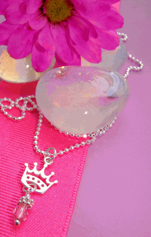 Sterling Silver Crystal Princess Birthstone Charm Necklace