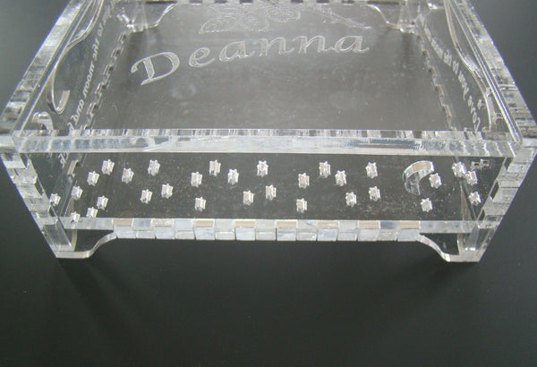 Engraved  Acrylic Jewelry Box with Name Personalization and Message