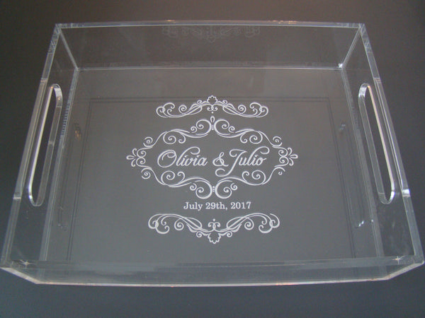 Elegant Clear Glass Like Custom Engraved Personalized Jewelry Tray