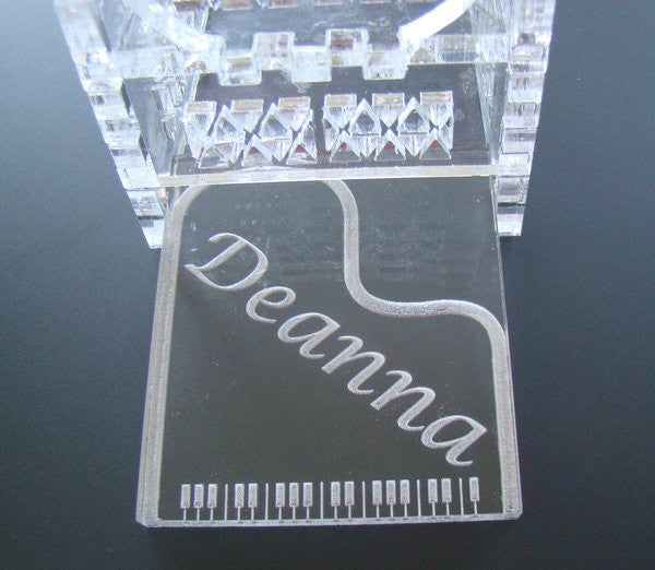 Personalized Piano Jewelry Keepsake Acrylic Clear Box