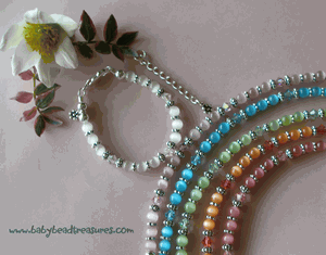 Cats Eye Rainbow Pastels Crystals Sterling Silver Bracelet or Anklet Bracelet