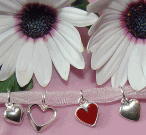 Sterling Silver Larger Heart Charms - 14mm size