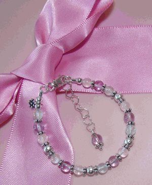 Rose Quartz Aquamarine Amethyst Gemstone Translucent Bracelet
