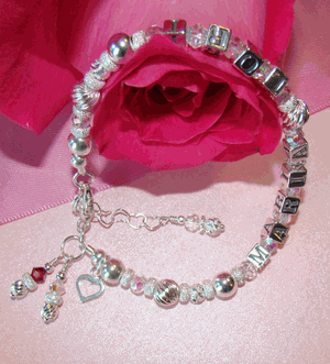 Mothers Name Celestial Crystal Single or Double Name Bracelet
