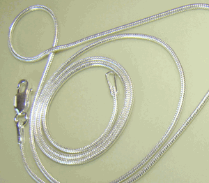 Sterling Silver Italian Snake Chain or Diamond Cut Ball Chain 18 Inch - 1.2mm diameter