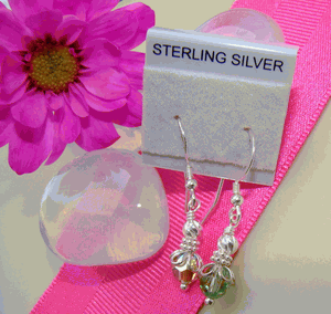 Sterling Silver Crystal Birthstone French Twist Earrings
