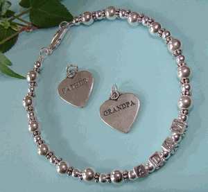 All Sterling Silver Masculine Personalized Name Bracelet 