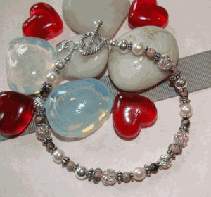 Passions of Rhodonite Spiritual Gemstone Sterling Silver Bracelet