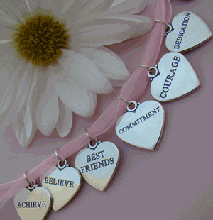 Sterling Silver Graduation Affirmation Heart Message Bracelet or Necklace Charms