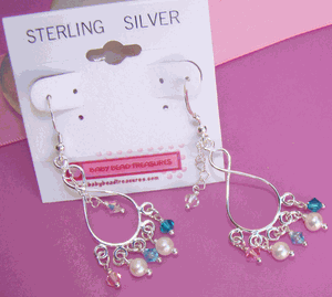 Sterling Silver Chandelier Twist Family Birthstone Drop Earrings